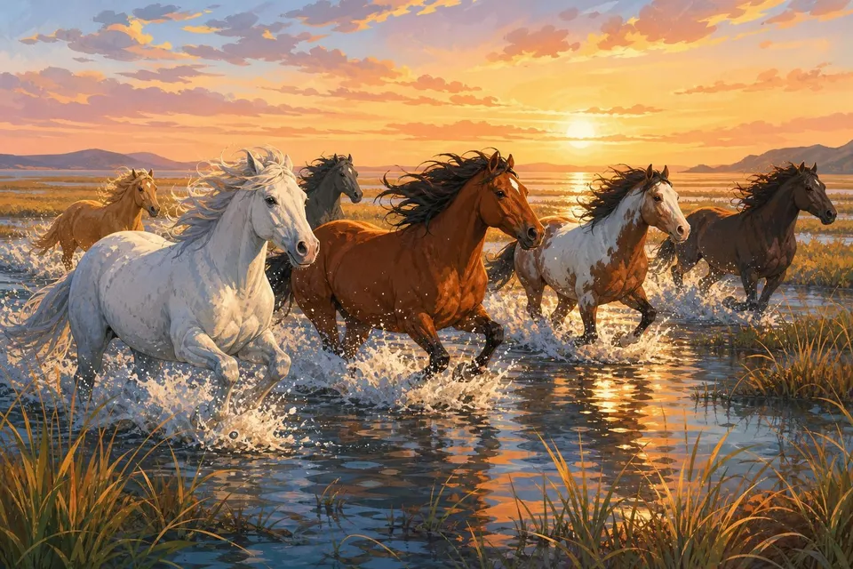 Puzzles de caballos online y gratis: praderas y potros