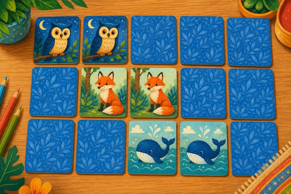 Juego de memoria online gratis con imágenes de puzzles
